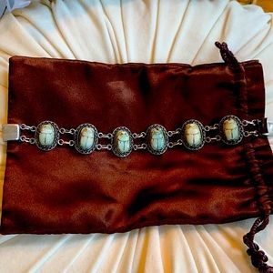 Sterling Silver Scarab Bracelet